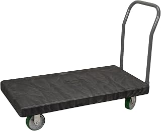 Akro-Mils V90262A1011 VERSA/Deck 2000-Pound Reinforced 30-Inch by 60-Inch Cap Plastic Platform Truck with 6-Inch Polyolefin Casters, Black