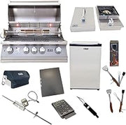 32-Inch Liquid Propane Grill with Lion Single Side Burner and Eco Friendly Lion Refrigerator with 5 in 1 BBQ Tool Set Best of Backyard Gourmet Package Deal by Lion Premium Grills