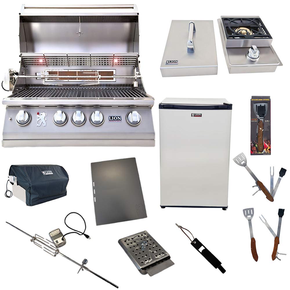 32-inch Natural Gas package deals (Best of Backyard) (Package Deal D) by Lion Premium Grills – Stainless Steel, Model TEST01