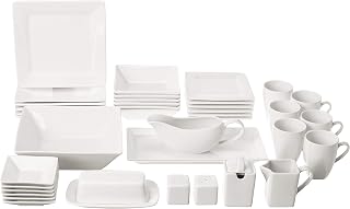 10 Strawberry Street Nova Square 40 pc Dinnerware Set, Cream White