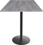 Holland Bar Stool Co. 42" Tall OD214 Indoor/Outdoor All-Season Black Wrinkle Table with 36" x 36" Square Greystone EuroSlim Top