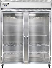 2RES-SA-GD Extra-Wide Two Section Reach In Glass Door Refrigerator, 57" W, Shallow Depth & Stainless Exterior