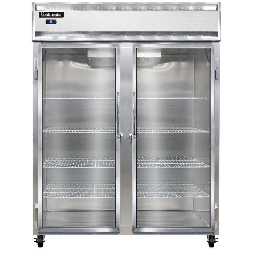 2RE-SS-GD Extra-Wide Two Section Reach In Glass Door Refrigerator by Continental Refrigerator – Commercial Grade