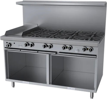 G Starfire Pro Series Gas Restaurant Range 60"W with (8) by Garland – 3.9 cubic_feet, Iron, Stainless-Steel, Model G60-8G12SS