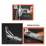 2pcs Stainless Steel Folding Stand Table Bracket Shelf Bench 200kg Load Heavy Repisas Flotantes Mesa Plegable (Color : 8 INCHES) by SBTRKT – Stainless Steel, 8 Inches, Model SBTRKT