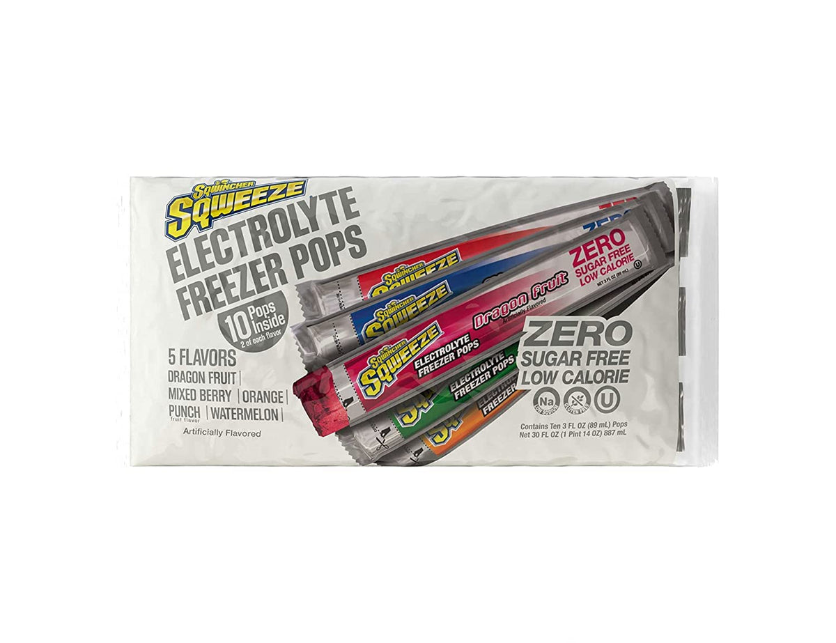 Zero Sugar Hydration Bundle with Lemonade Drink Mix (50 Pack) and Assorted Flavor Freezer Pops (50 Count) by Sqwincher – 0.11 Ounce (Pack of 50), 10 Count (Pack of 5)