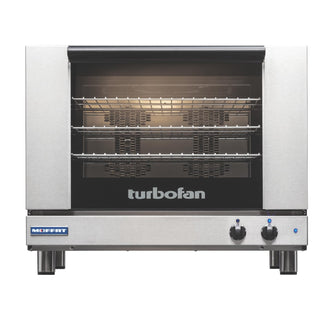Turbofan E28 Series Full Size Countertop Electric Convection Oven by Moffat – 14"D x 18.5"W x 27"H, Stainless Steel, Silver, Model E28M4-208V
