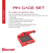 Precision Steel Pin Gage Set by Starrett – 13"L x 10"W x 3.4"H, Alloy Steel, Model S4003-250