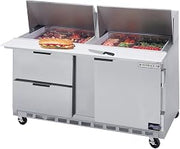 Beverage Air SPED60-24M-2 60" Refrigerated Mega Top Sandwich Prep Table