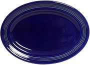 Tuxton China CCH-096 Platter, 9-3/4" x 6-1/2", Oval, Wide Rim, Microwave and Dishwasher Safe, Oven Proof, Fully Vitrified, Ceramic, Concentrix, Cobalt, Pack of 24