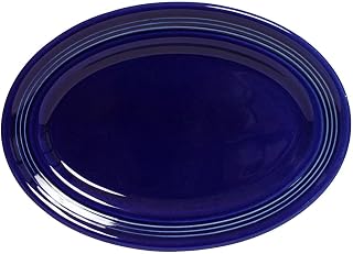 Tuxton China CCH-096 Platter, 9-3/4" x 6-1/2", Oval, Wide Rim, Microwave and Dishwasher Safe, Oven Proof, Fully Vitrified, Ceramic, Concentrix, Cobalt, Pack of 24