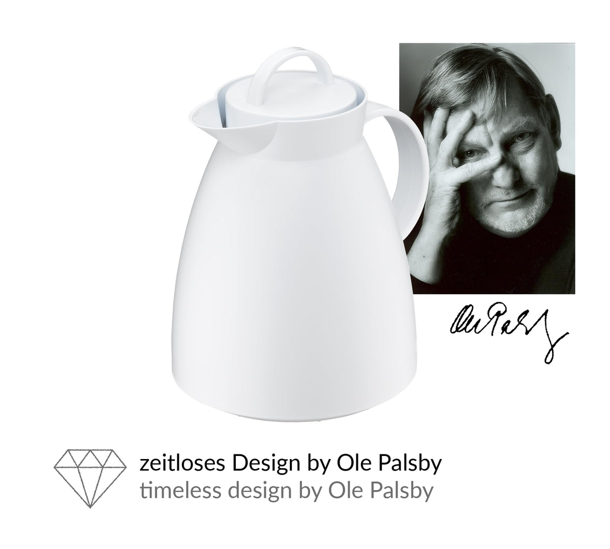 Dan 1-Liter Carafe by Alfi – 33.8 Ounces, 1 liters, Kunststoff, White, Model 935012100
