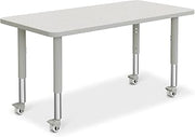 Jonti-Craft Berries 6403JCM000 Rectangle Activity Table - 24" X 48", Mobile - Freckled Gray/Gray/Gray