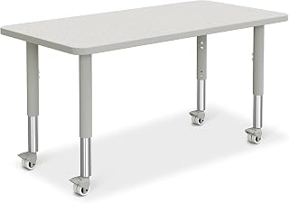 Jonti-Craft Berries 6403JCM000 Rectangle Activity Table - 24" X 48", Mobile - Freckled Gray/Gray/Gray