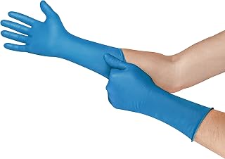 Ansell MICROFLEX 93-283 Nitrile Disposable Gloves with Textured Grip for Food Preparation or Cleaning, Blue