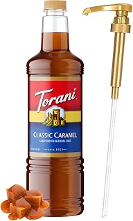 Torani Classic Caramel Syrup 1L with Pump – Lattes, Desserts & More