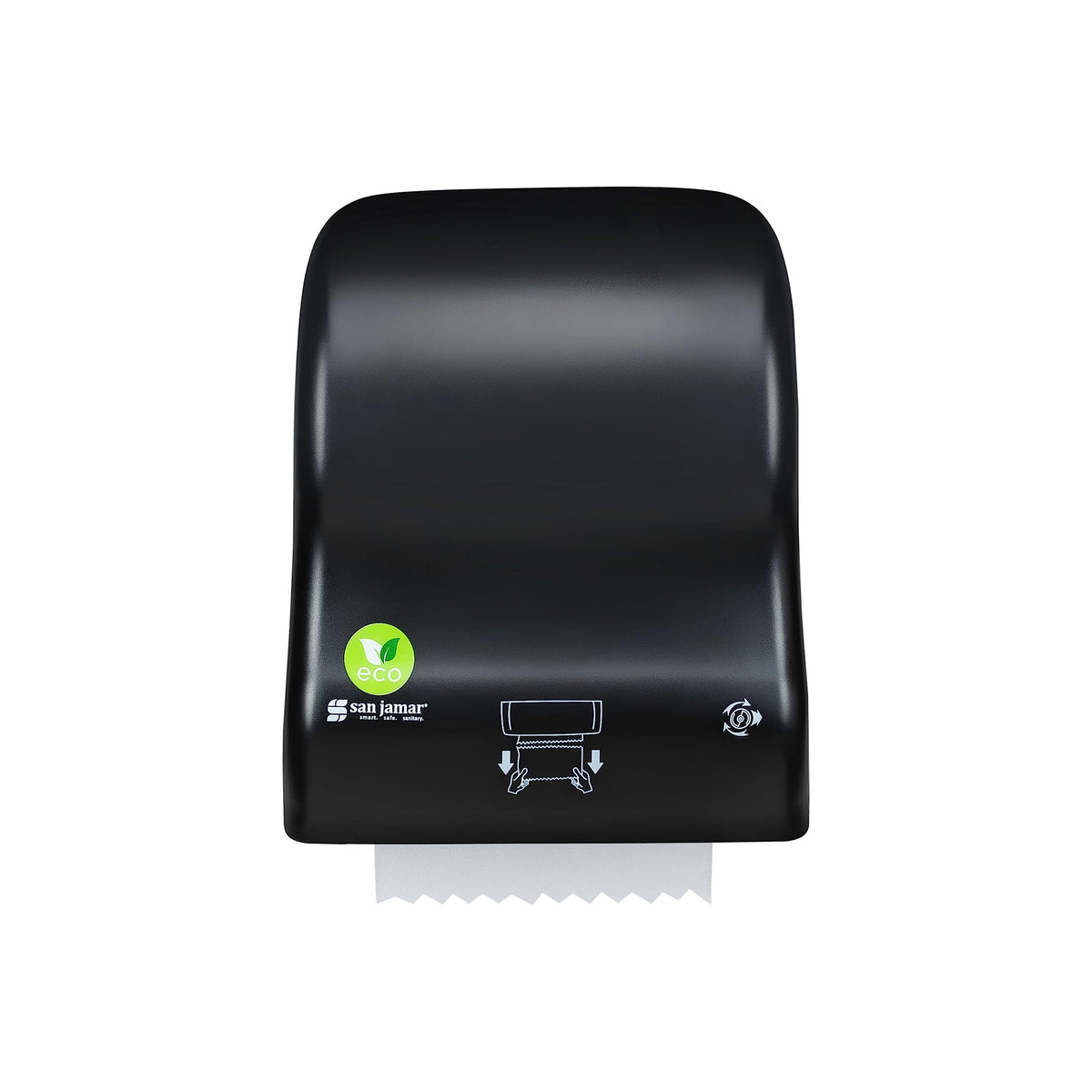 Ecologic Simplicity Recycled Plastic Manual Paper Towel Dispenser by San Jamar – ecoLogic, Acrylonitrile Butadiene Styrene, Black, Model T740