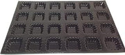 Sasa Demarle Flexipan - Fluted Square Tartlet Mold (Full Size, 24 Cavities, Black)