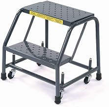 Ballymore 218P Perforated 16" W 2 Step Steel Rolling Ladder 10" D Top Step