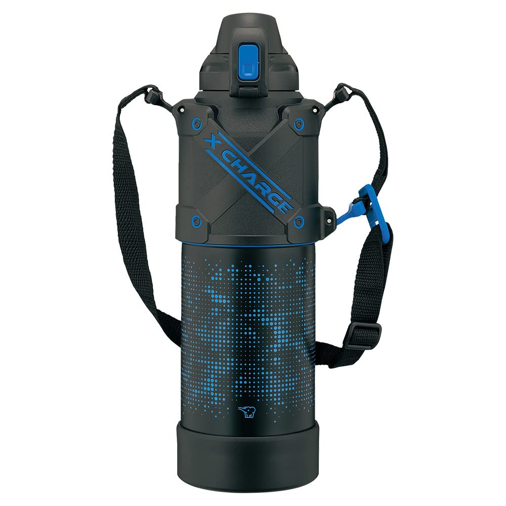 Water Bottle by Zojirushi – 50.7 Ounces, 1.5 liters, Stainless Steel, Blue/Black, Model SD-HA15-BB