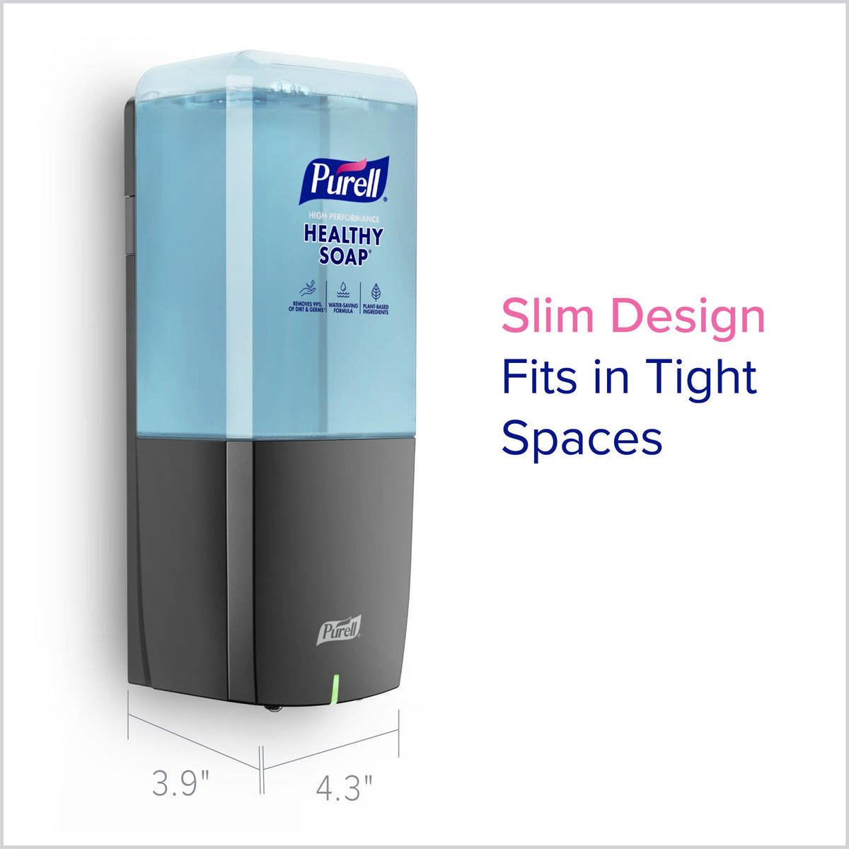 ES10 Automatic Hand Soap Dispenser by Purell – Large, Durable ABS Plastic (recycling code number 7)., Graphite, Model 8334-E1