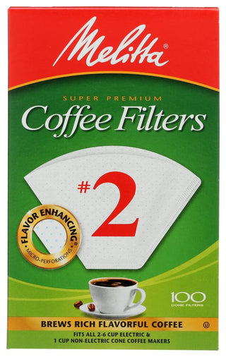 6 cups White Cone Coffee Filter 100 pk (pack of 2) by Melitta – 1 Box, White, Pack of 2, Model 622712