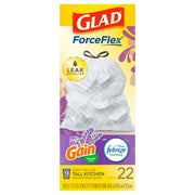 Forceflex Gain Lavender Scent 13 Gallon Drawstring Trash Bags, 22 Count by Glad – Commercial Grade