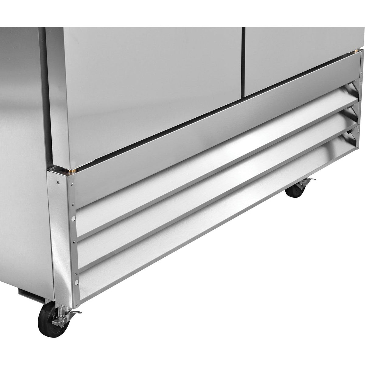 Global Industrial Reach-in Refrigerator with 2 Solid Doors by Nexel – 32.2"L x 54"W x 82.2"H, 47.0 cubic_feet, Stainless Steel, Model CFD-2RR-HC