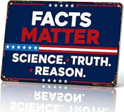 Facts Matter Science Truth Reason Vintage Metal Signs 8x12 Inch | Great gift for rational thought lovers, perfect for living rooms and studies, brings character and vintage charm to any space
