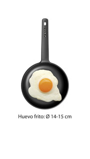 Solid+ Frying Pan 18cm by Monix – 18cm, 1 liters, Cast Aluminium, Black, Model M350018