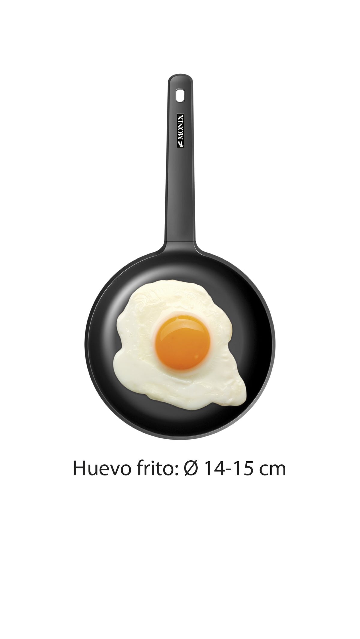 Solid+ Frying Pan 18cm by Monix – 18cm, 1 liters, Cast Aluminium, Black, Model M350018