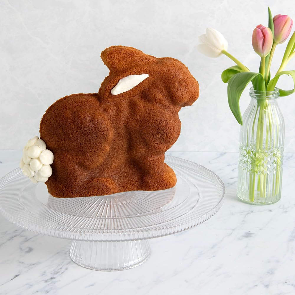 Easter Bunny 3-D Formed Aluminum 2 Piece Cake Pan by Nordic Ware – 3 Cup, 3.0 cups, Aluminum, Natural Aluminum, Model 41200