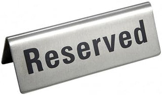 Reserved Sign, Stainless Steel by Winco