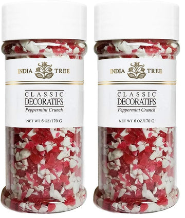 Peppermint Crunch by India Tree – 6 Ounce (Pack of 2), Red & White, Pack of 2