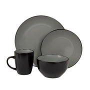 10 Strawberry Street 16 pc / Black/Gray / 1 Dinnerware Sets