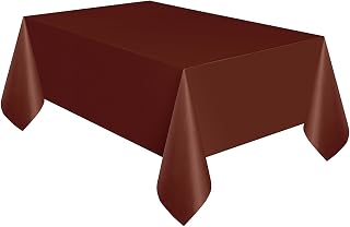 Creative Converting Touch of Color Plastic Table Cover, 54 by 108-Inch, Chocolate Brown