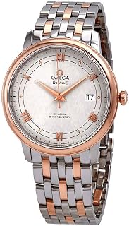 Omega De Ville Automatic Ivory Silvery Dial Steel and 18kt Rose Gold Watch 424.20.40.20.02.003
