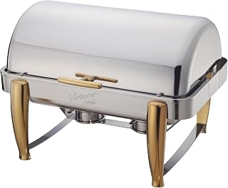 Winco 8 qt Virtuoso Heavy-Duty Stainless Steel Chafer with Accents