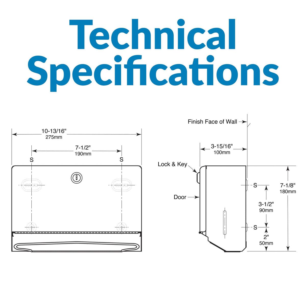 Bobrick 7-1/8" / Satin / Stainless Steel Categories