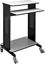 Global Industrial Mobile Computer Workstation with Keyboard & Mouse Tray, 46" H