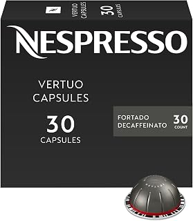 Nespresso Vertuo, Fortado Decaffeinato, Gran Lungo, 30-Count Coffee Pods
