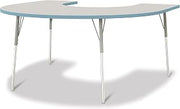 Jonti-Craft Berries 6445JCA131 Horseshoe Activity Table - 66" X 60", A-Height - Freckled Gray/Coastal Blue/Gray