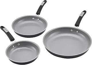 Cuisinart 3-Pc Classic Ceramic Nonstick Skillet Set, Amazon Exclusive, 35C22-3BK