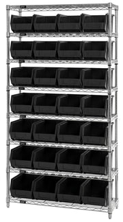 QUANTUM STORAGE SYSTEMS Black / 10L x 6W x 5H / Ultra Stack & Hang Open Storage Bins