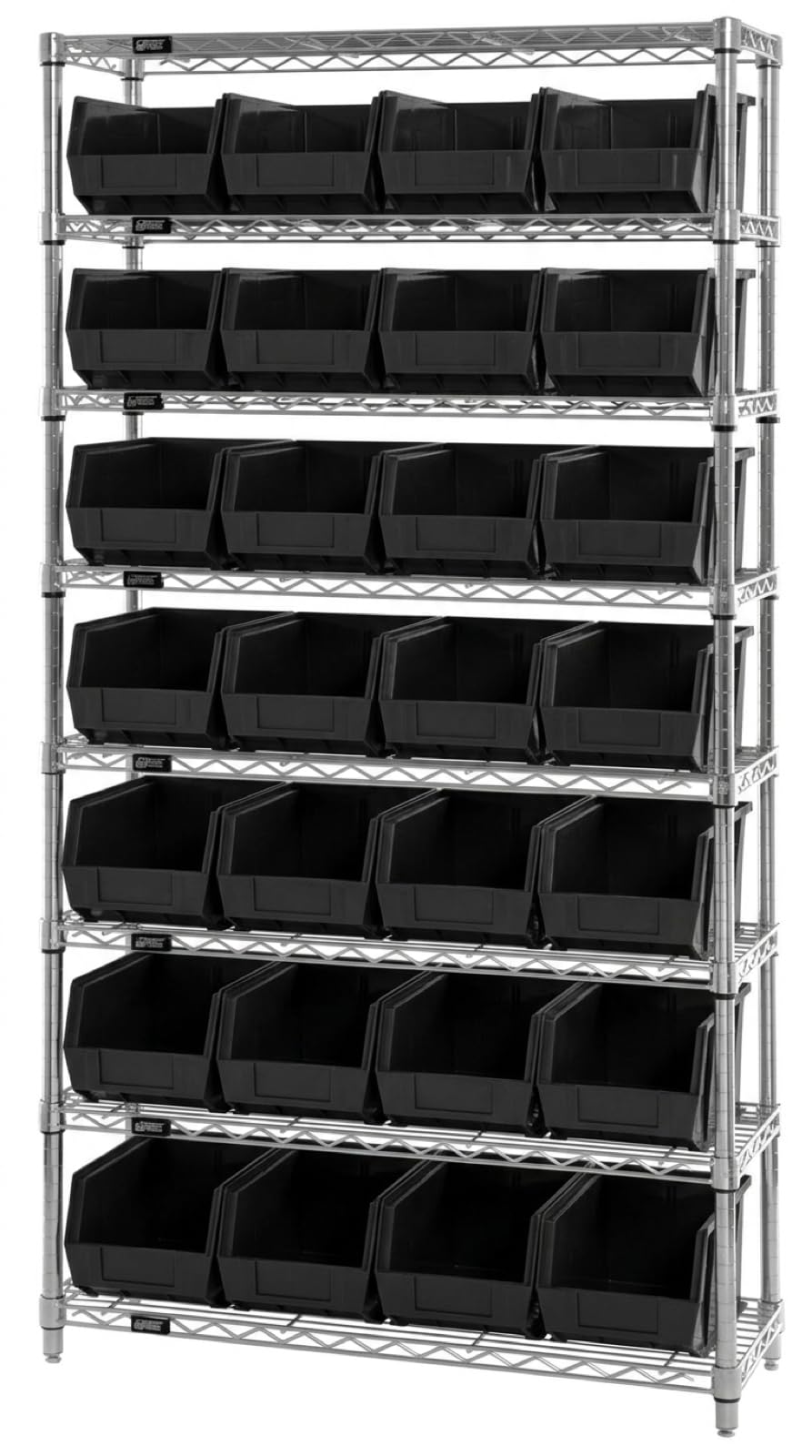 QUANTUM STORAGE SYSTEMS Black / 10L x 6W x 5H / Ultra Stack & Hang Open Storage Bins