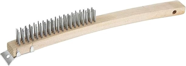 Winco 14" Steel Wire Brush, Brush with Handle (Set of 12) | Steel Wire Bristles, Grills, Grates, Baked-On Residue and Commercial Kitchen Equipment