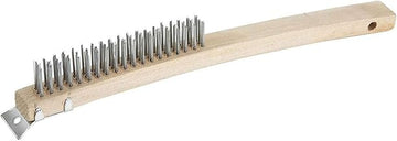 Winco 14" Steel Wire Brush, Brush with Handle (Set of 12) | Steel Wire Bristles, Grills, Grates, Baked-On Residue and Commercial Kitchen Equipment