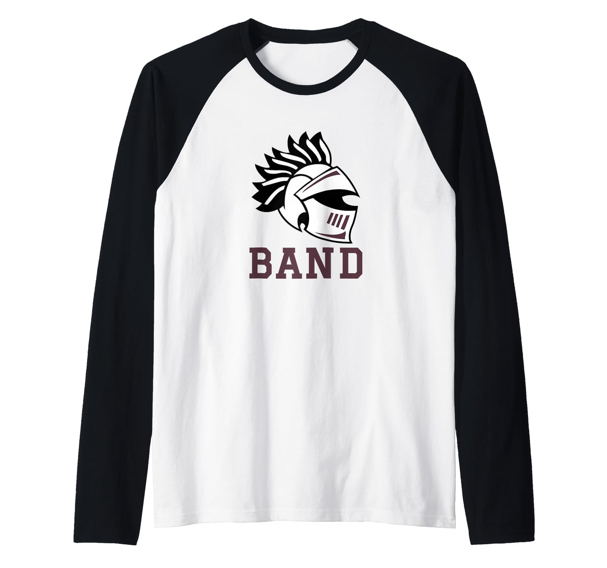 Curtis High School Warriors Band Raglan Baseball Tee by Curtis High School, Staten Island, NY 10301 – Black, Model Y3AP368NMA5