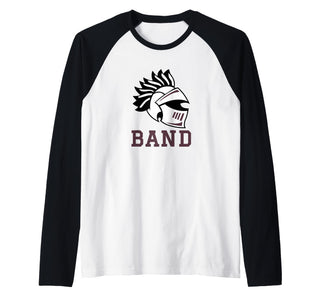 Curtis High School Warriors Band Raglan Baseball Tee by Curtis High School, Staten Island, NY 10301 – Black, Model Y3AP368NMA5