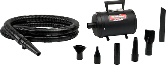 METROVAC Air Force Blaster, Lightweight Car & Motorcycle Vacuum Cleaner, Dryer with Truck Air Duster - Black